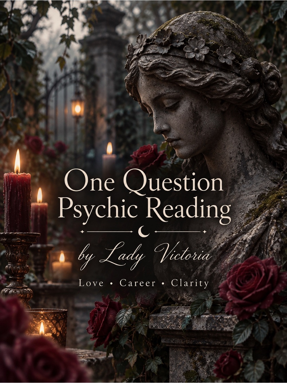 One Question Psychic Reading by Lady Victoria — Deep Red Candlelit Tarot Session